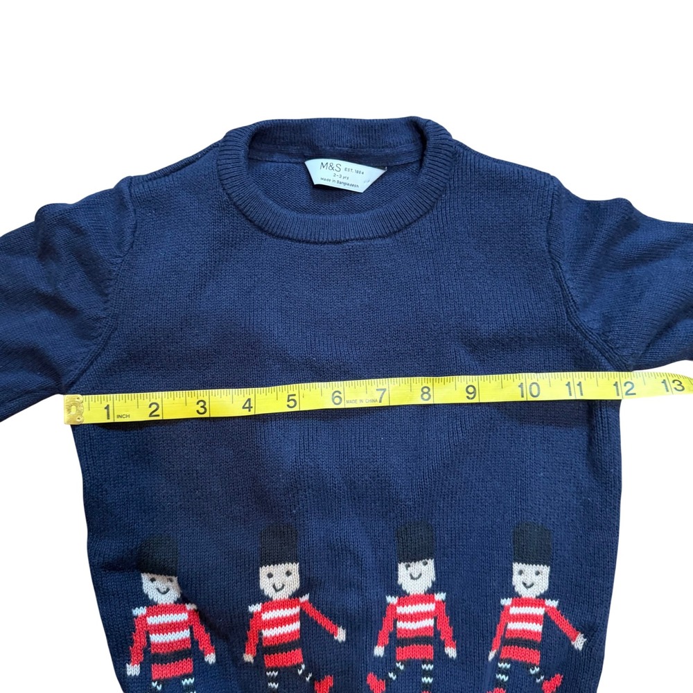 Navy Blue Soldier Knit Sweater Jumper Size 2T Marks & Spencer Kids Blokecore - Picture 6 of 7
